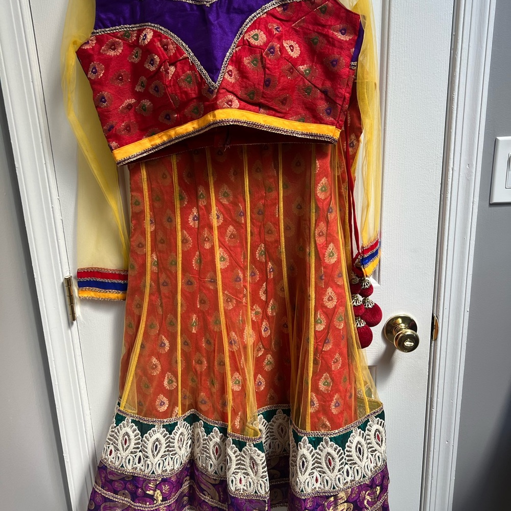Indian wedding dress Indian lehenga choli skirt size small
